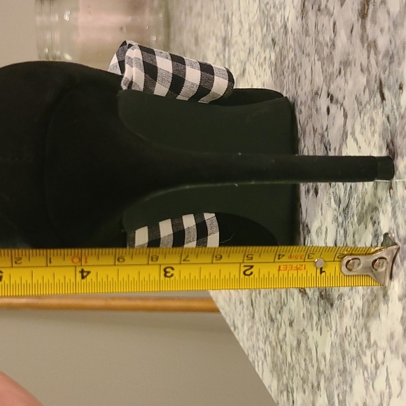 Qupid black pointy toe heels with plaid bow 8.5 - Picture 8 of 8